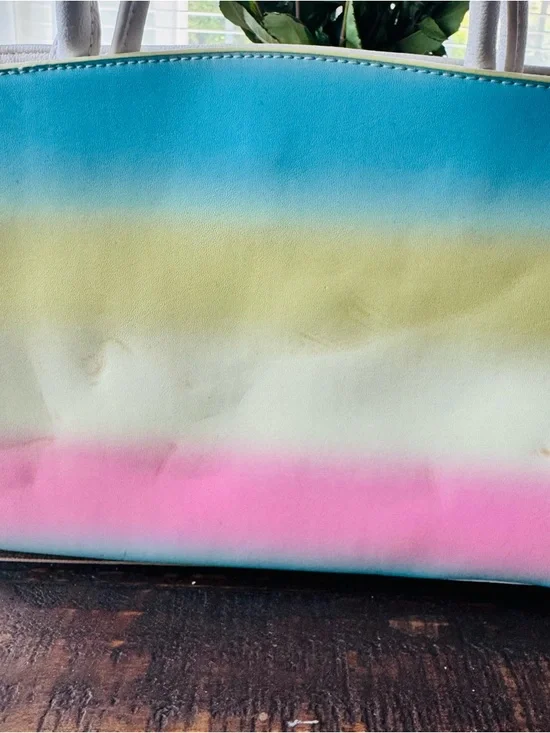 Betsey Johnson Pearl of a Girl Bow Handbag in Pastel Rainbow Gradient - Picture 3 of 7